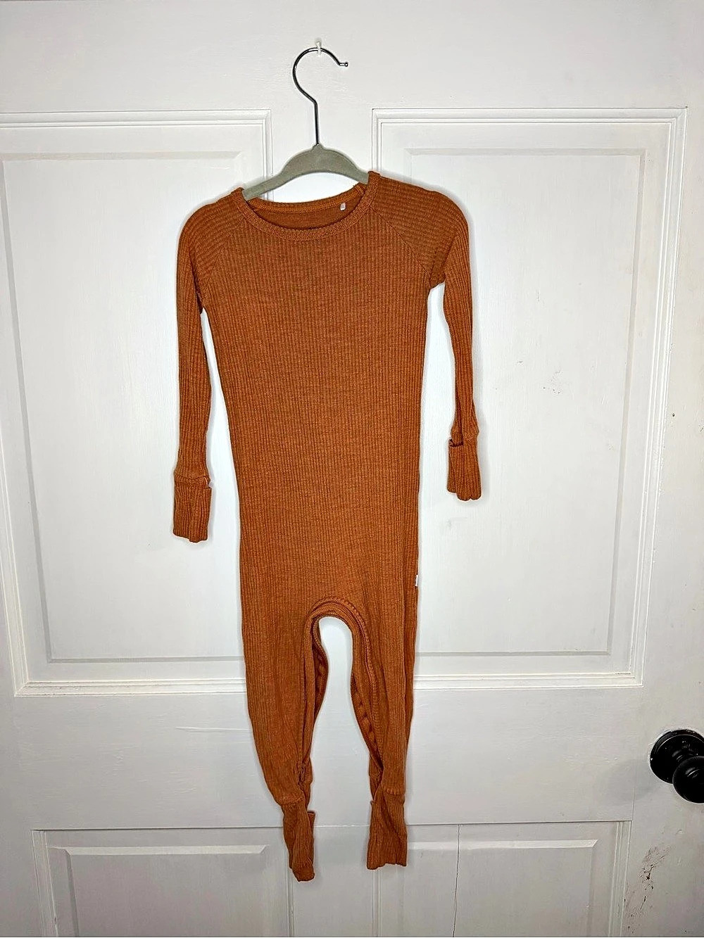 little sleepies Ribbed Footie Brown Baby 12-18 Months Like New